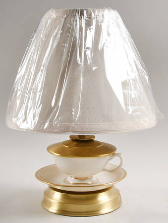 Mansfield 12 5/8" Handcrafted Lamp Made From Cup/Saucer HC