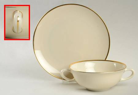 Mansfield Flat Cream Soup Bowl & Dessert Plate/Saucer Set