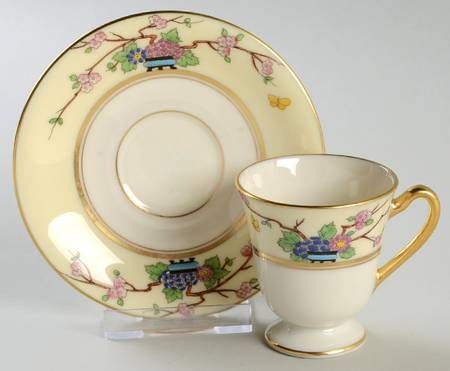 Mandarin Footed Demitasse Cup & Saucer Set