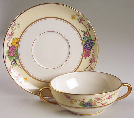 Mandarin Flat Cream Soup Bowl & Saucer Set