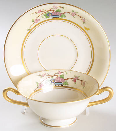 Mandarin Footed Bouillon Cup & Saucer