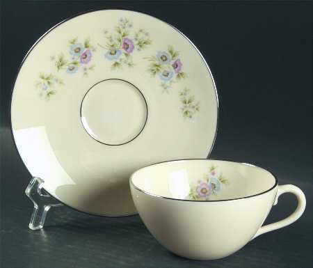 Maywood (Blue Floral) Flat Cup & Saucer Set