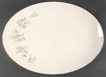 Maywood (Blue Floral) 17" Oval Serving Platter