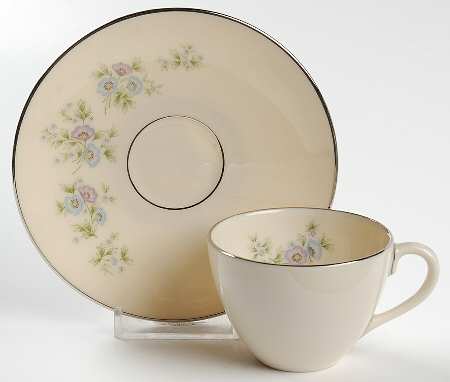 Maywood (Blue Floral) Flat Demitasse Cup & Saucer Set