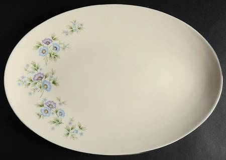 Maywood (Blue Floral) 16" Oval Serving Platter