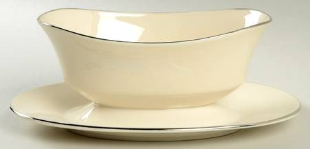 Maywood (No Design) Gravy Boat with Attached Underplate by Lenox