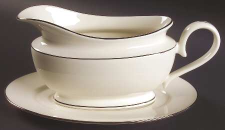 Maywood (No Design) 1999 Shape Gravy Boat & Underplate