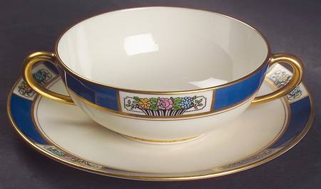 Meadowbrook Flat Cream Soup Bowl & Saucer Set