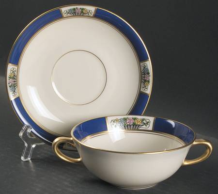 Meadowbrook Flat Cream Soup Bowl & Saucer Set