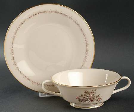 Medley Footed Cream Soup Bowl & Saucer Set