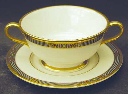 Melisande Footed Cream Soup Bowl & Saucer Set