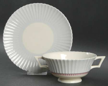 Melody Footed Cream Soup Bowl & Saucer Set