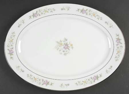 Meadow Pinks 16" Oval Serving Platter