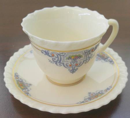 Meredith Blue Flat Demitasse Cup & Saucer Set