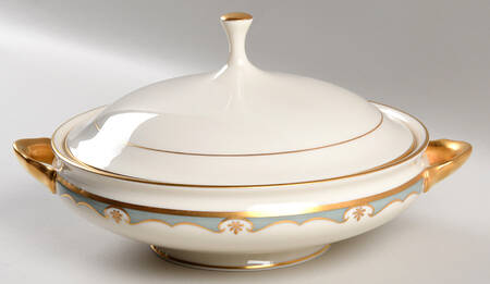 Meredith Turquoise Round Covered Vegetable by Lenox
