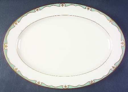 Meredith Turquoise 16" Oval Serving Platter