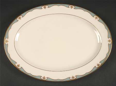 Meredith Turquoise 13" Oval Serving Platter