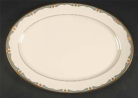 Meredith Turquoise 17" Oval Serving Platter