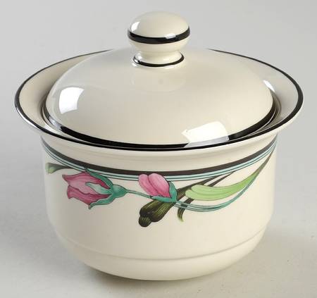 Midnight Blossoms Sugar Bowl & Lid