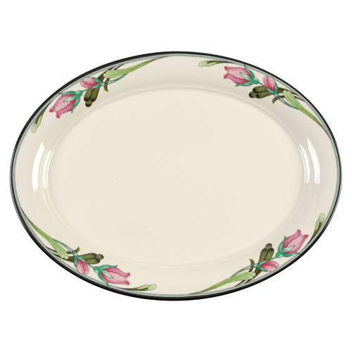 Midnight Blossoms 13" Oval Serving Platter