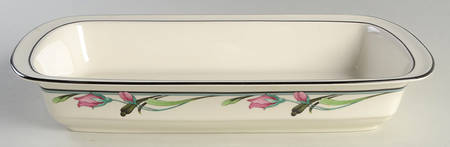Midnight Blossoms 13"  Rectangular Baker