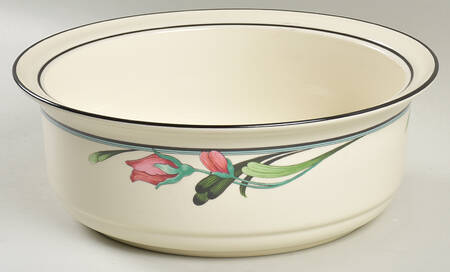 Midnight Blossoms 9" Open Round Casserole