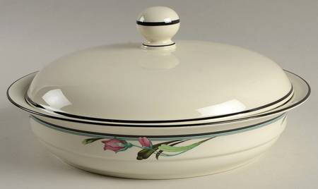 Midnight Blossoms Round Covered Vegetable-Uses RV9 as Base + C2CVL by Lenox