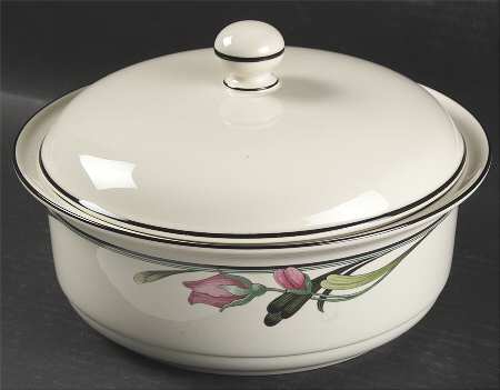 Midnight Blossoms 2 Qt Round Covered Casserole (Uses Casr9 + C2cvl) by Lenox