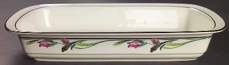 Midnight Blossoms 13"  Rectangular Baker