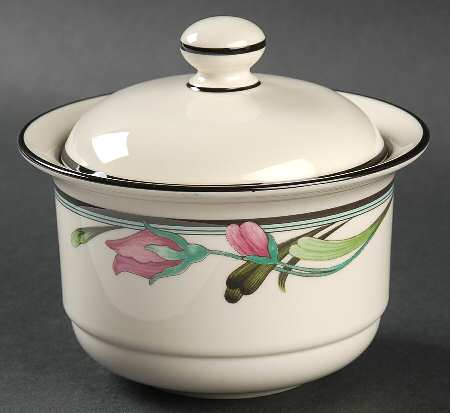 Midnight Blossoms Sugar Bowl & Lid