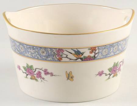 Ming-Birds (Older, Cream, Black Green Stamp) Open Butter Tub