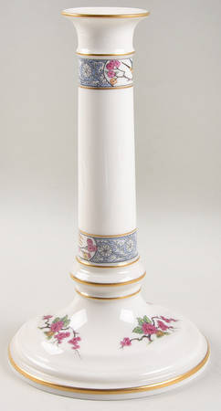Ming-Birds (Older, Cream, Black Green Stamp) 9" Tall Candlestick