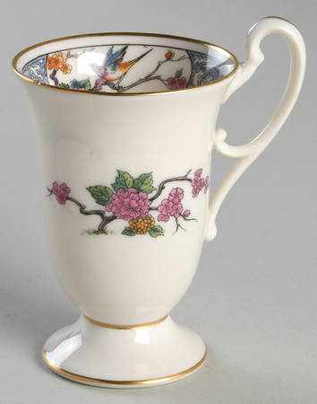 Ming-Birds (Older, Cream, Black Green Stamp) Chocolate Cup