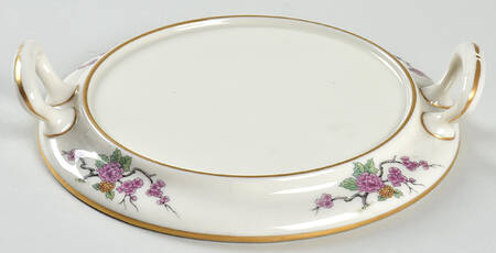 Ming-Birds (Older, Cream, Black Green Stamp) Round Cheese Dish No Lid