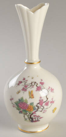 Ming-Birds (Older, Cream, Black Green Stamp) High Vase (Bulbous)