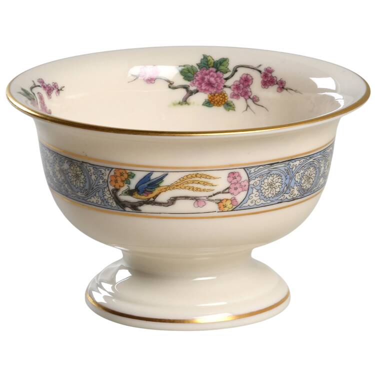 Ming-Birds (Older, Cream, Black Green Stamp) Mayonnaise Bowl No Underplate
