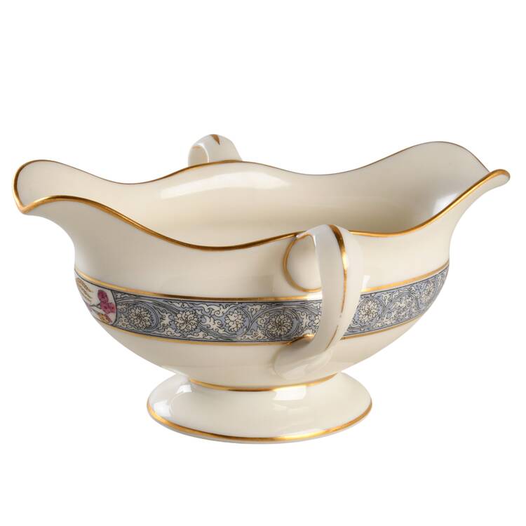 Ming-Birds (Older, Cream, Black Green Stamp) Gravy Boat