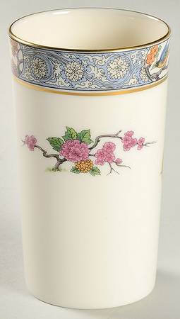 Ming-Birds (Older, Cream, Black Green Stamp) Tall China Tumbler
