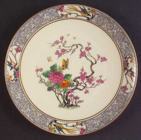 Ming-Birds (Older, Cream, Black Green Stamp) Saucer for Flat Cream Soup Bowl