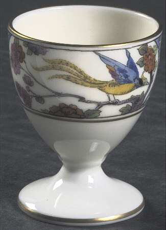 Ming-Birds (Older, Cream, Black Green Stamp) Single Egg Cup