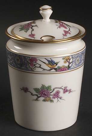 Ming-Birds (Older, Cream, Black Green Stamp) Marmalade & Lid