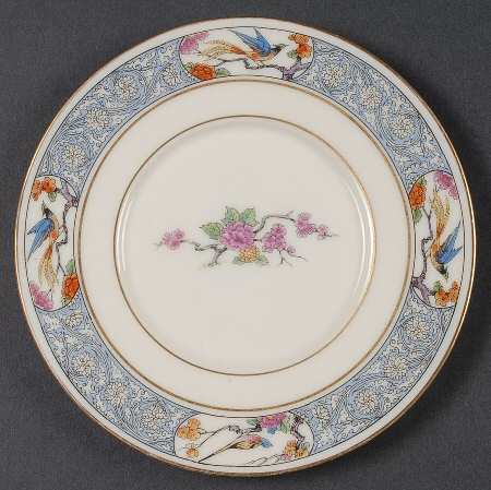 Ming-Birds (Older, Cream, Black Green Stamp) Underplate for Mayonnaise Bowl