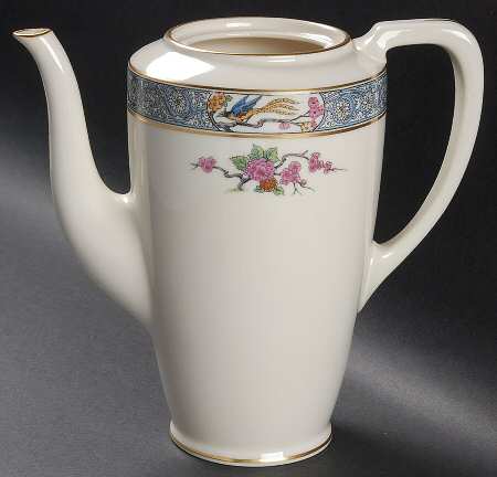 Ming-Birds (Older, Cream, Black Green Stamp) Shape 1960 Coffee Pot No Lid