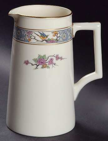 Ming-Birds (Older, Cream, Black Green Stamp) 45 Oz Pitcher