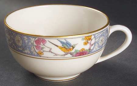 Ming-Birds (Older, Cream, Black Green Stamp) Snack Cup