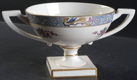 Ming-Birds (Older, Cream, Black Green Stamp) Colonial Bowl
