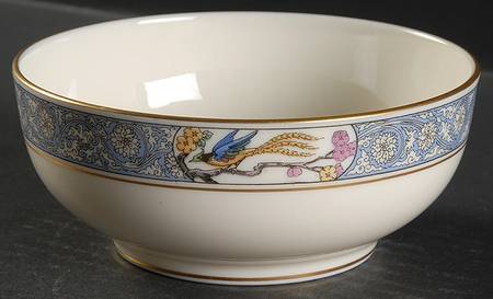 Ming-Birds (Older, Cream, Black Green Stamp) Coupe Cereal Bowl