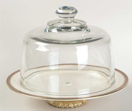 Monroe 6 1/2"-7 1/2" Footed Cheese Plate w/ Glass Dome HC