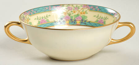Monticello (Older Green) Flat Cream Soup Bowl