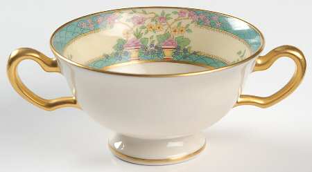 Monticello (Older Green) Footed Bouillon Cup